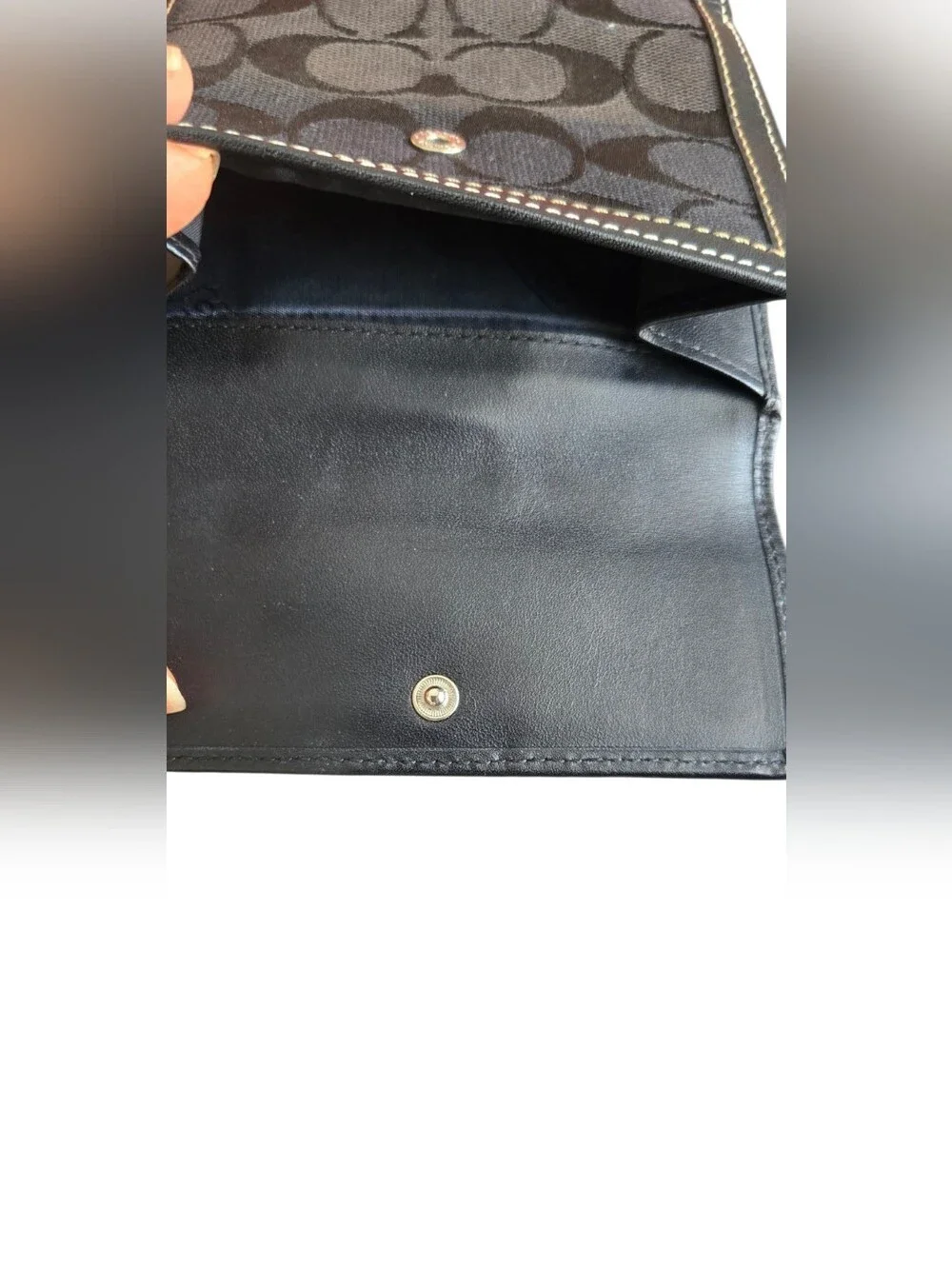 Coach Leatherware Signature Canvas Bifold Wallet Black Smoke Men Women